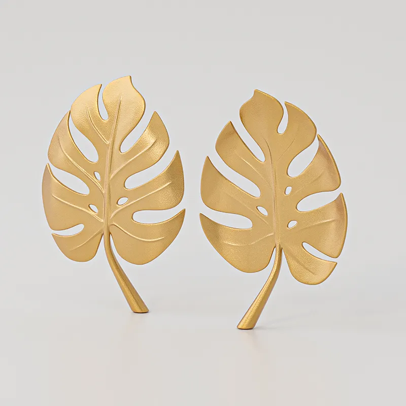 锌合金压铸龟背竹叶装饰摆件｜现代家居金属装饰｜墙面装饰叶片