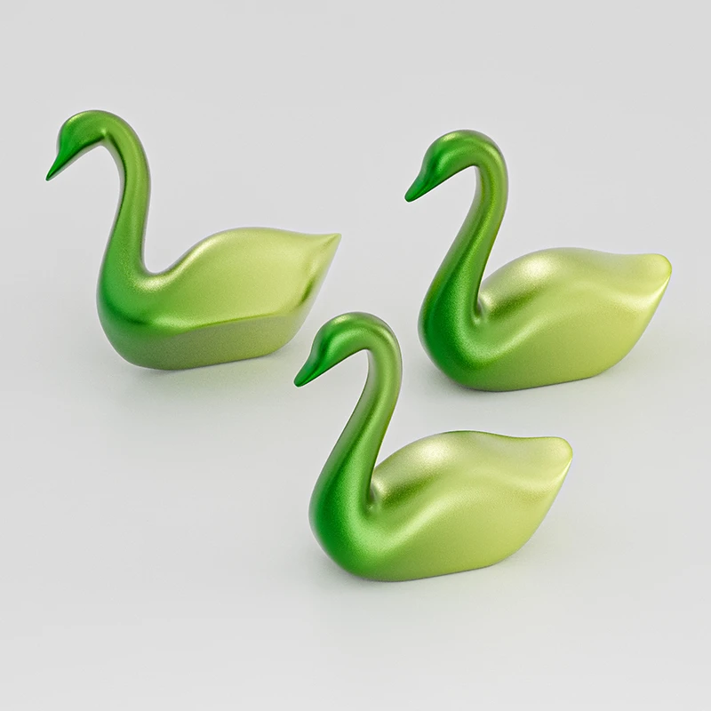 简约几何造型艺术品天鹅锌合金装饰摆件 - 图片 5