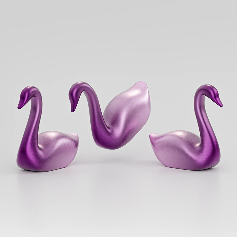 简约几何造型艺术品天鹅锌合金装饰摆件 - 图片 4